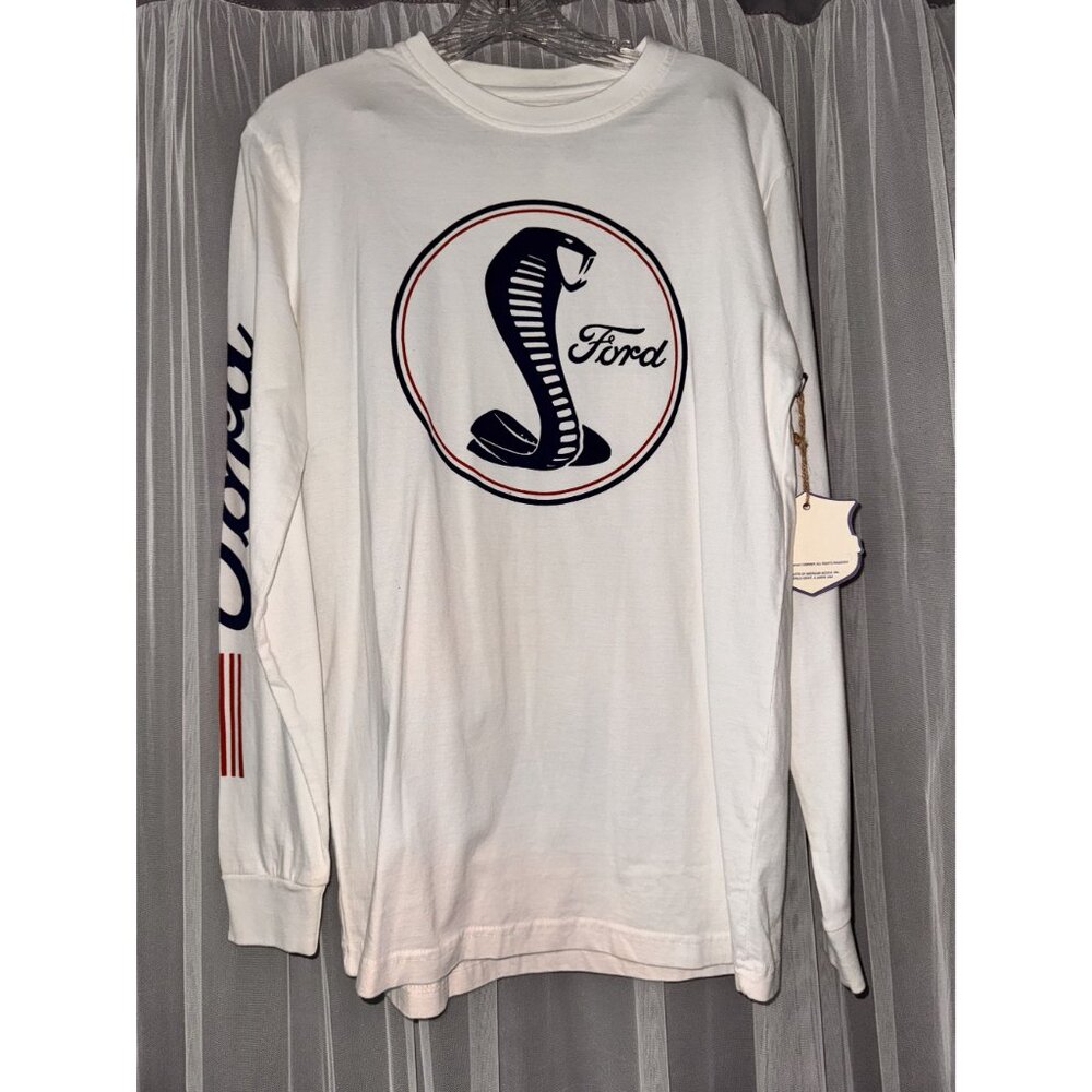 Ford Cobra Logo Long Sleeve White Shirt By Red Jacket - Picture 2 of 11